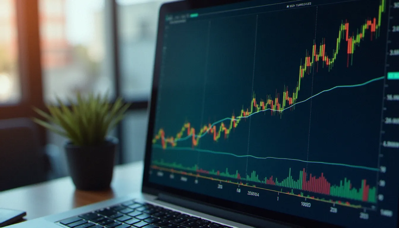 Graphique de croissance économique avec une tangente illustrant le taux de variation instantané, concept central du calcul de limite avec taux d'accroissement